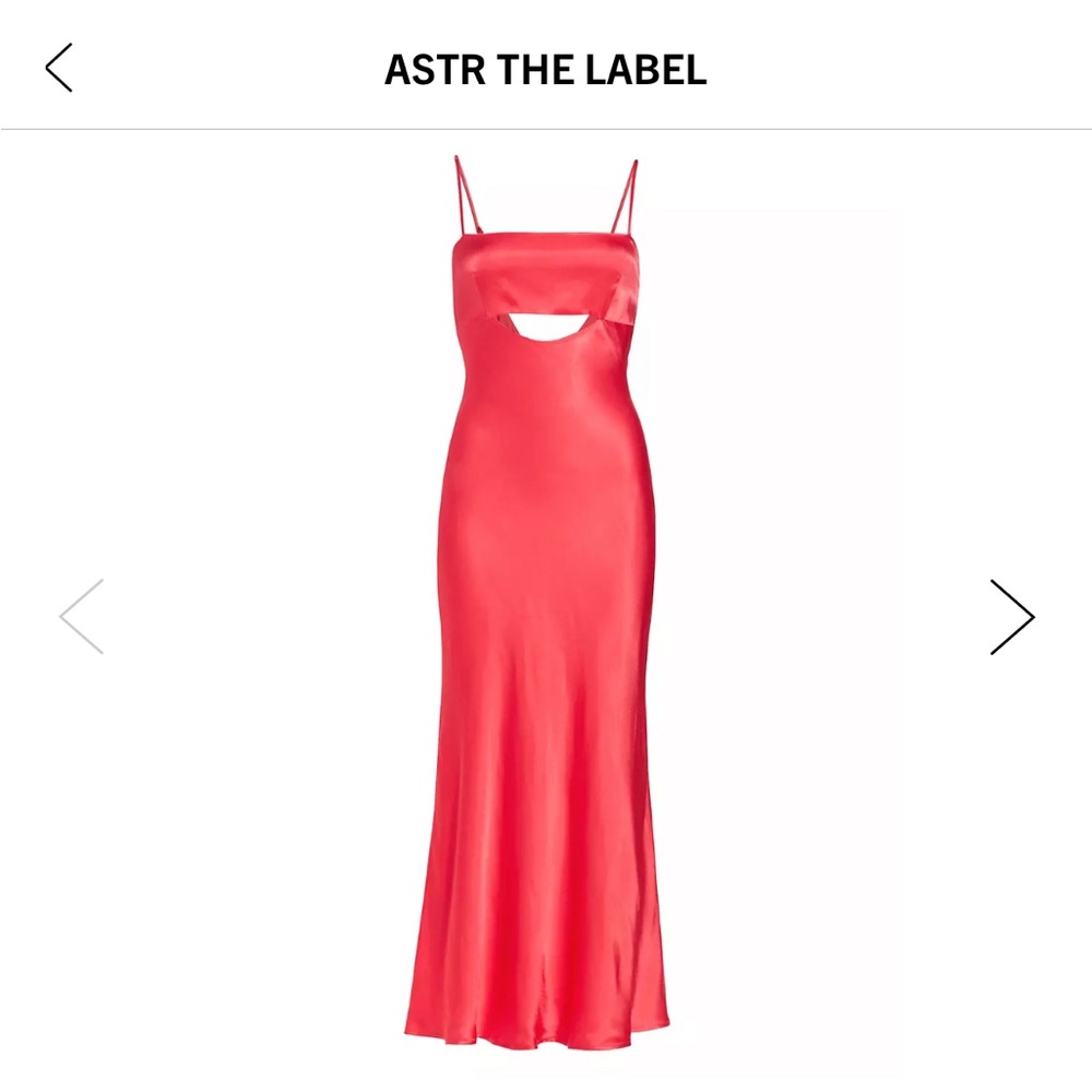 COPY - Bellerose Cut-Out Satin Dress- Coral